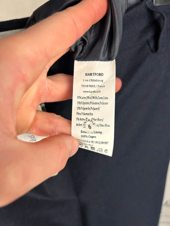Pantalon tailleur laine Hartford marine T1 neuf - photo numéro 5