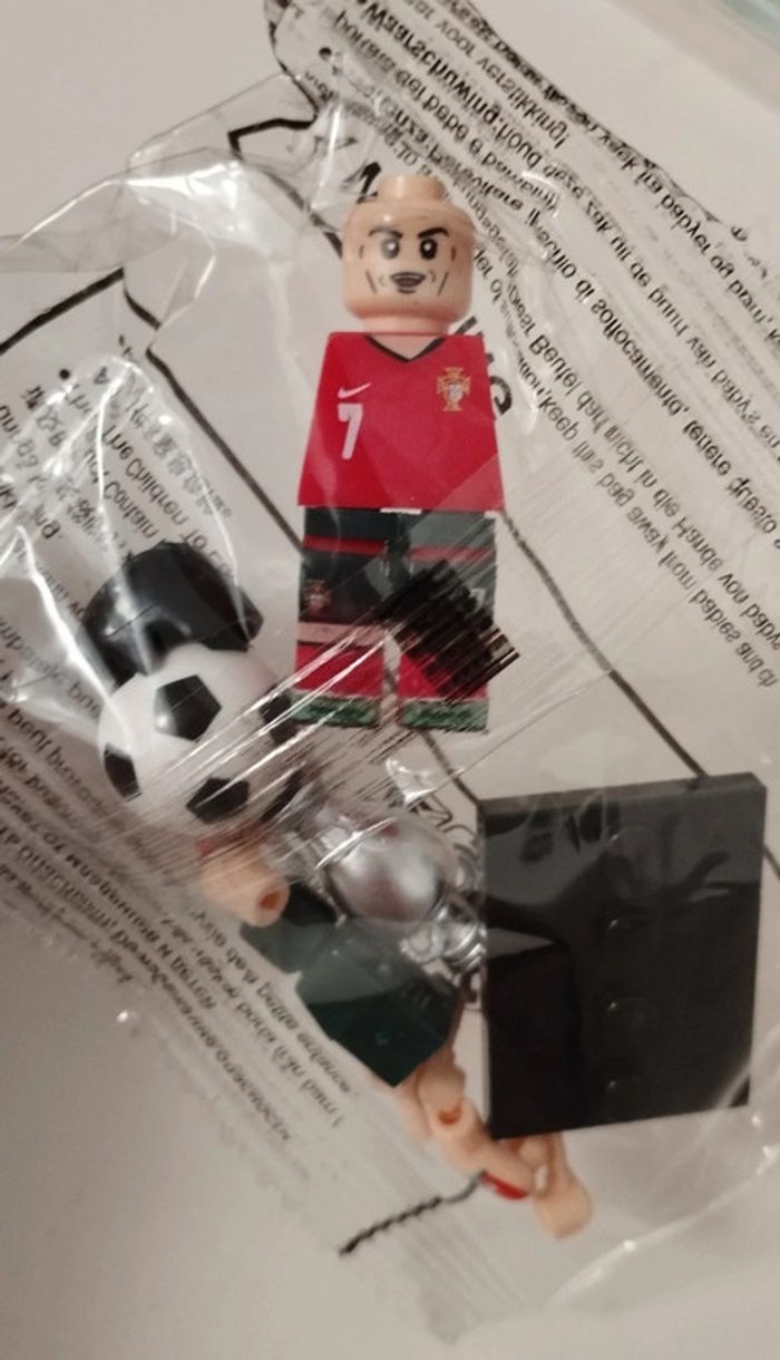 Petite figurine type Lego football neuve cristiano Ronaldo CR7 Portugal