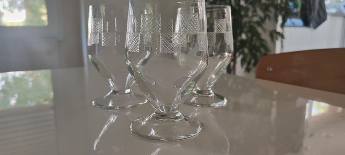 3 verres à damier art déco - photo numéro 3