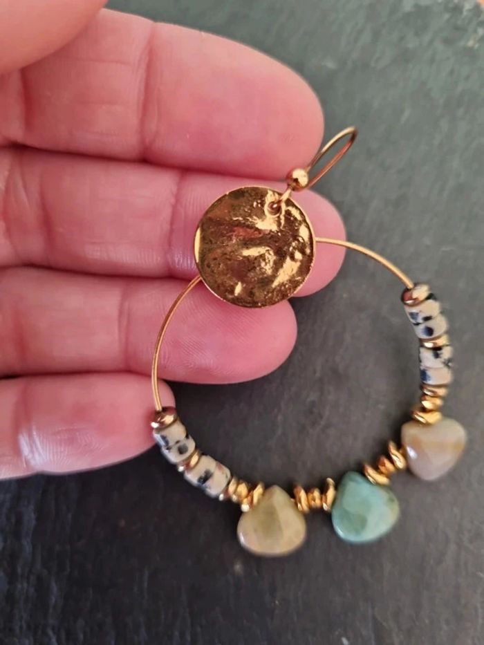 Boucles d'oreilles dorées à l'or fin 24 Carats - photo numéro 6