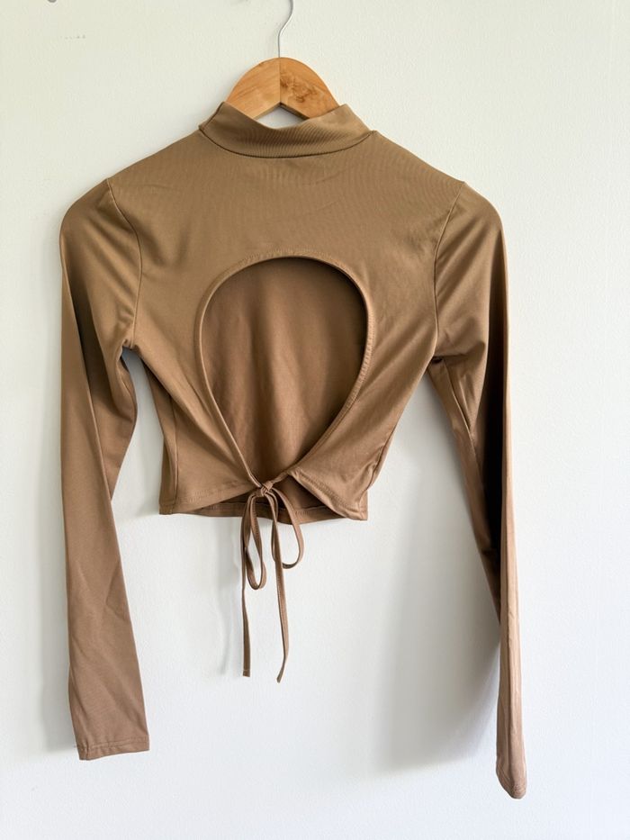 Top court manches longues marron outfitbook taille 34 XS - photo numéro 2