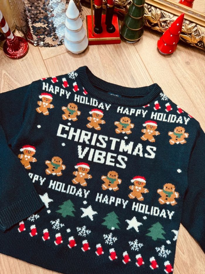 Taille 4 ans pull de Noël garçon Kiabi bleu marine 🎄 - photo numéro 2