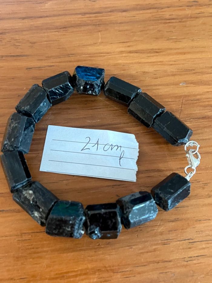 Bracelet en tourmaline noire vintage - photo numéro 5