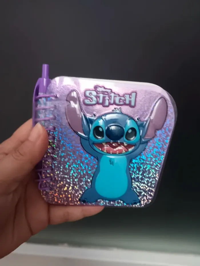 Carnet pailleté Stitch Disney avec stylo intégré