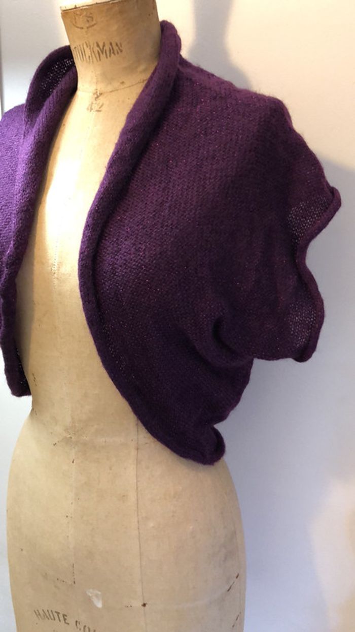 Couvre épaules violet pailleté / cache épaule HM taille M - photo numéro 2