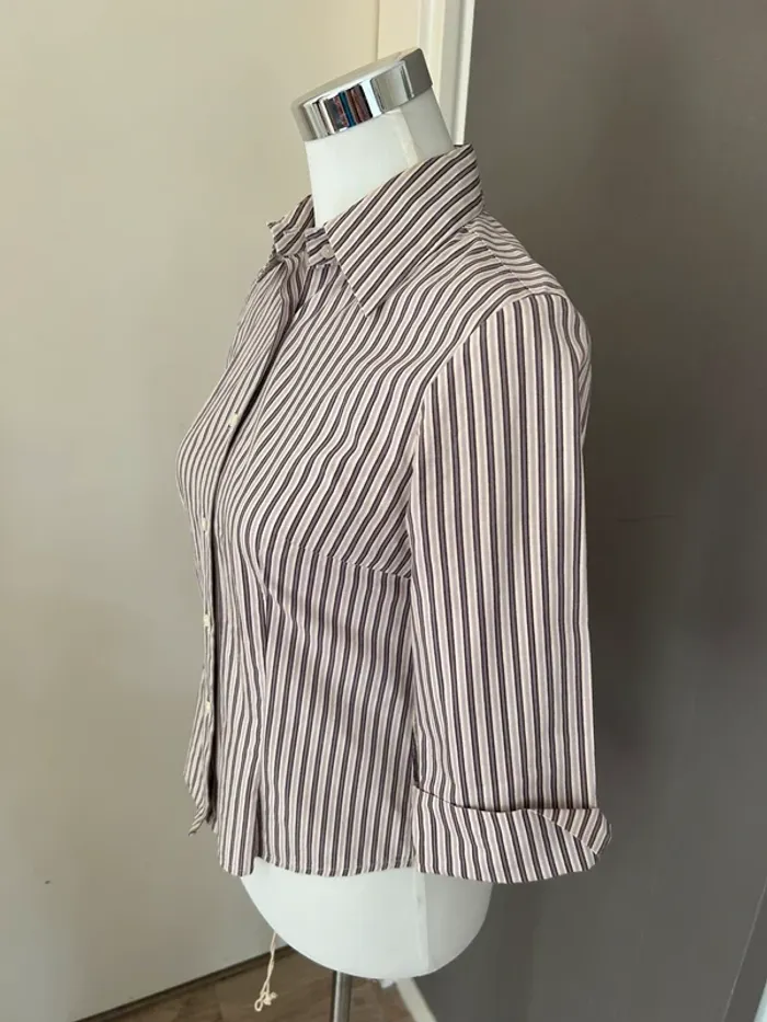 Zara chemise rayée manches 3/4 femme taille S/36 - photo numéro 2