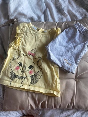Ensemble bébé t-shirt et short Disney baby Marie 6 mois
