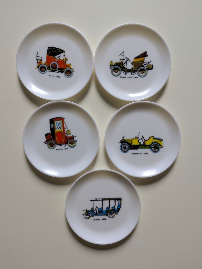 Lot de 5 dessous de verre vintage 1960 1970