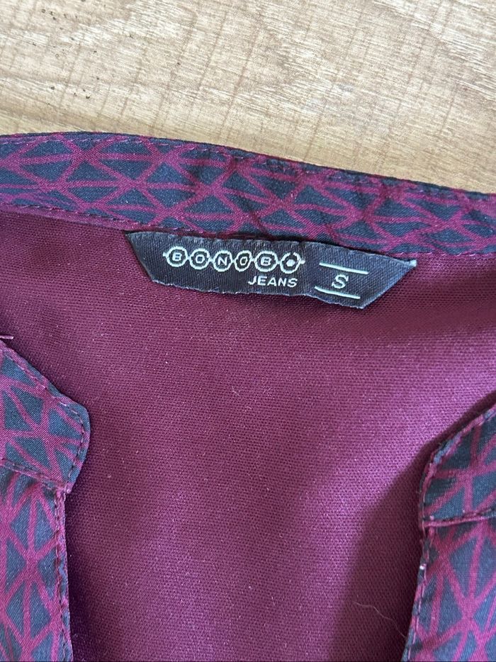 Robe bordeaux à manches courtes Bonobp taille S TBE - photo numéro 10