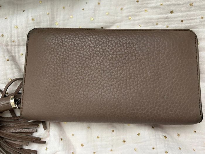Compagnon Lancel en cuir taupe portefeuille - photo numéro 5
