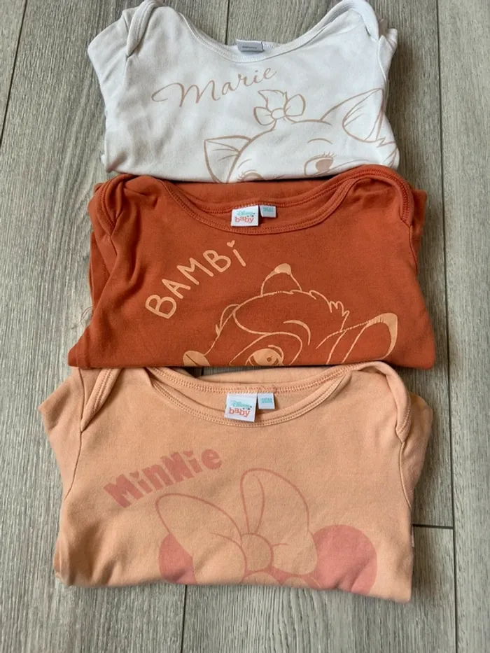Lot de 3 bodys Disney 36 mois