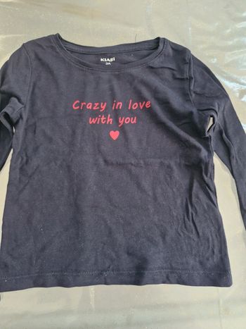 Tee shirt fille bleu marine