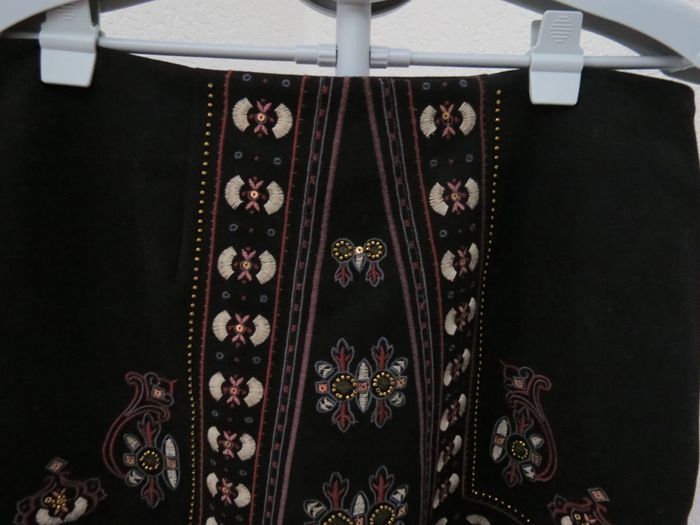 🖤 jupe noire brodée ethnique estvi - photo numéro 3