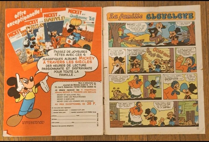 Ancien journal de mickey avec poster joyeux Noël 1975 N°1228 vintage - photo numéro 8