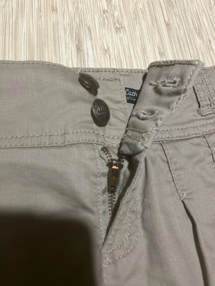 Jupe courte en jean beige foncé marron clair cache cache 42 - photo numéro 3