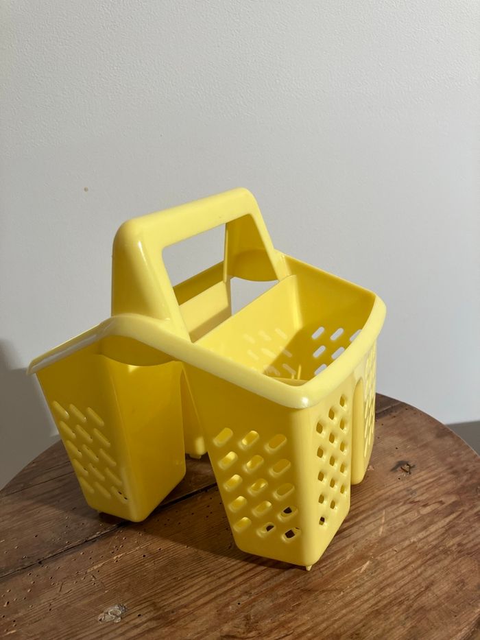 Égouttoir à couverts en plastique jaune - photo numéro 4