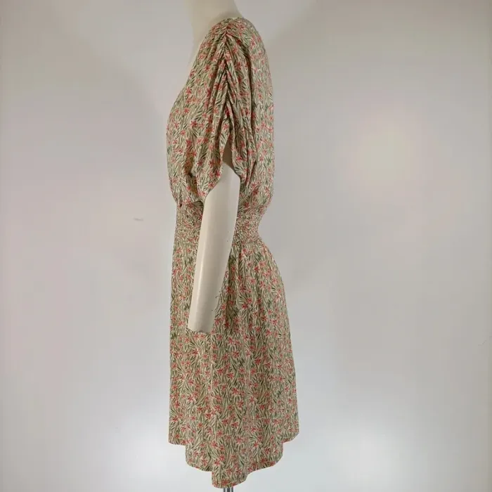 Robe courte CMT atelier beige fleurie - Taille 38 - État neuf - A137 - photo numéro 3