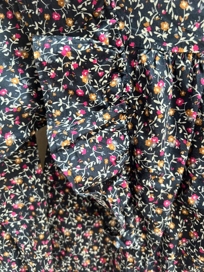 Jolie blouse marine fleurie 10 ans tape à l’œil - photo numéro 6