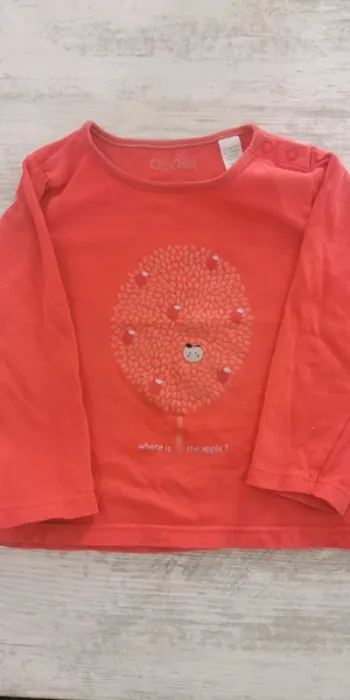 T-shirt manches longues Corail - Obaïbi - 18 mois