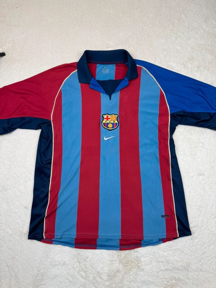 Maillot Fc Barcelone Nike Vintage 2001/2002 Domicile Très Rare