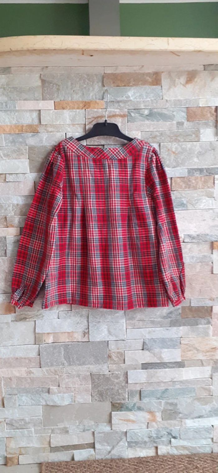 Haut blouse rouge à carreaux 6 ans Jacadi - photo numéro 4