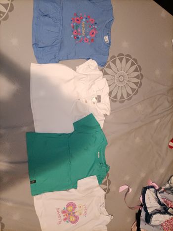 Lot de 4 t-shirts manche courte pour fille