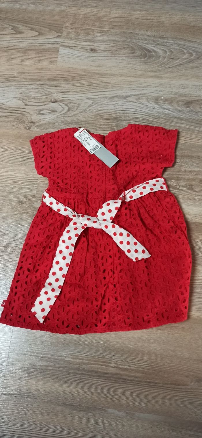 Robe fille 18 mois bébé rouge à pois - photo numéro 3