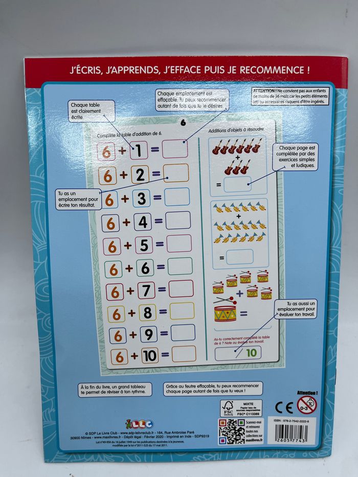 livre exercices d’activité Les additions avec son marqueur Neuf Methode Boscher Neuf - photo numéro 5