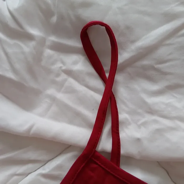 Débardeur rouge avec lacets - photo numéro 4