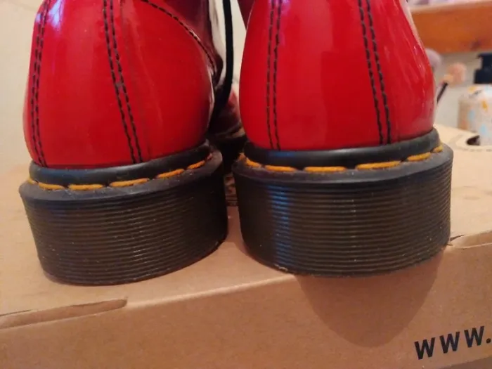 Doc Martens dr dc rouge red vernis rock cerise Cherry - photo numéro 6