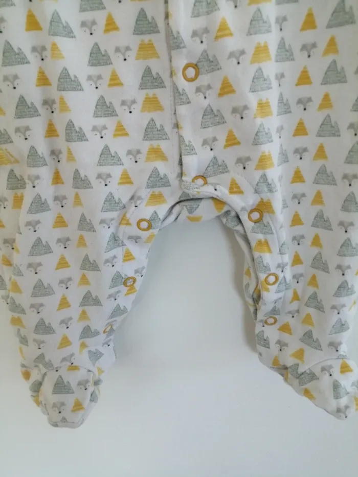 Pyjama orchestra imprimer montagne renard moutarde gris - photo numéro 4