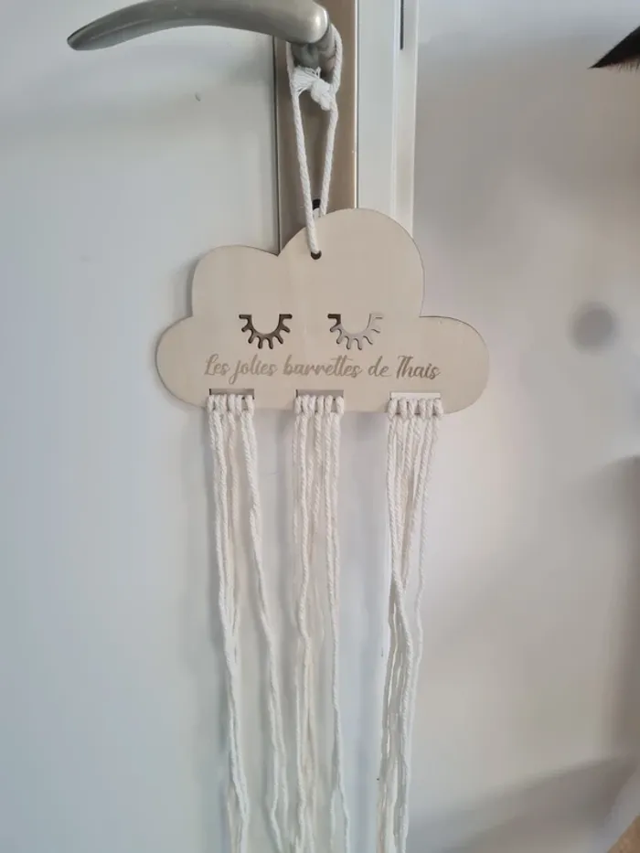 Porte barrette nuage pour petite fille Thais - photo numéro 2
