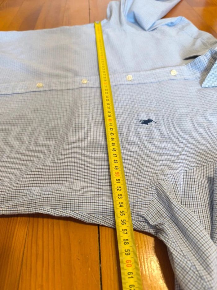 Chemise à carreaux - Ralph Lauren - Andrew - Logo brodé marine - Blanc, bleu, marine - Taille M - photo numéro 11