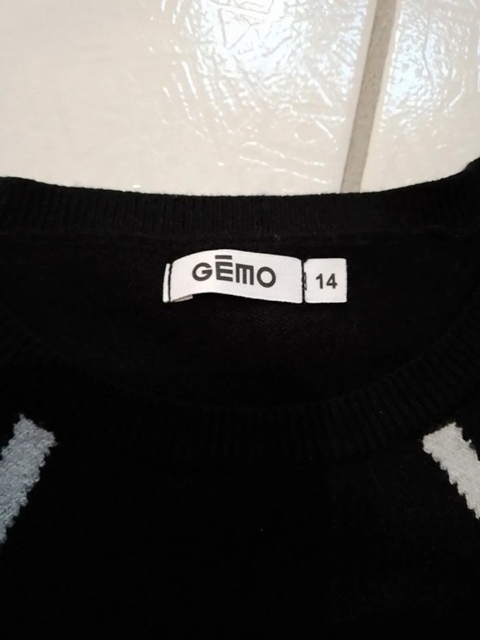 Pull fille noir et blanc à carreaux - photo numéro 5