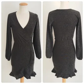 Magnifique robe noire paillettée argenté Kiabi taille XXS/12-13 ans