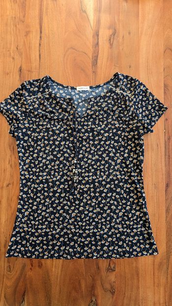 T-shirt Manches courtes Taille S Bleu marine à motif