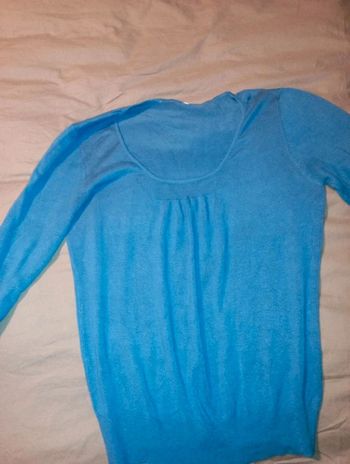 Pull femme laine bleue très douce