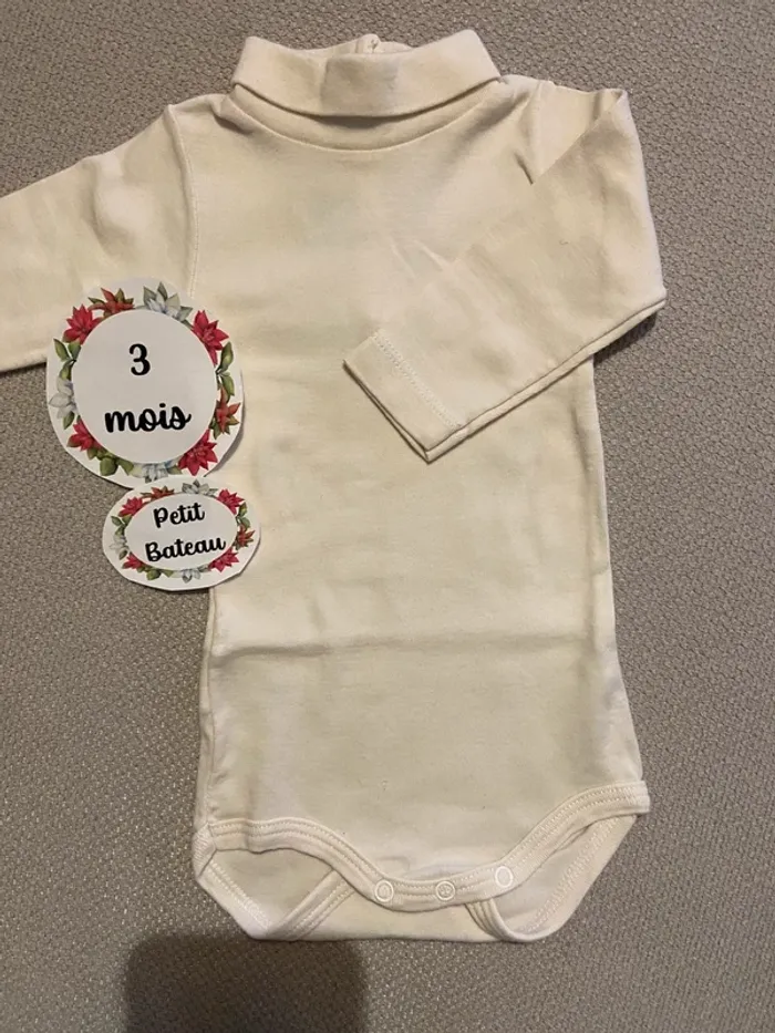 Body manches longues 3 mois petit bateau - photo numéro 2