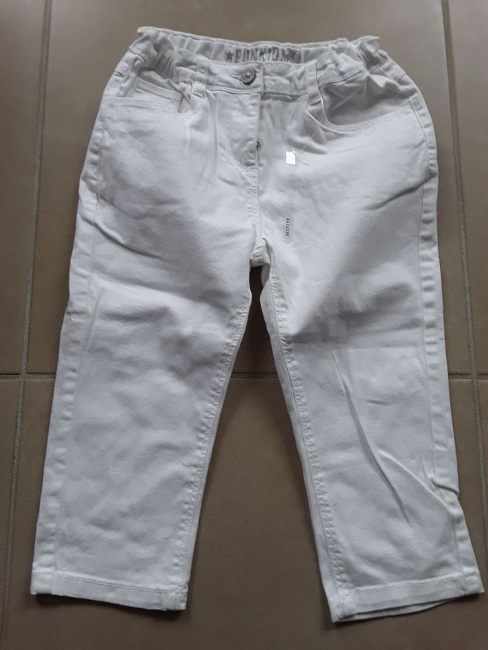 Pantacourt blanc fille 10 ans PUNKIDZ NEUF