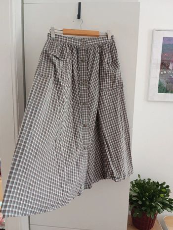 Jupe vintage handmade boutonnée à carreaux