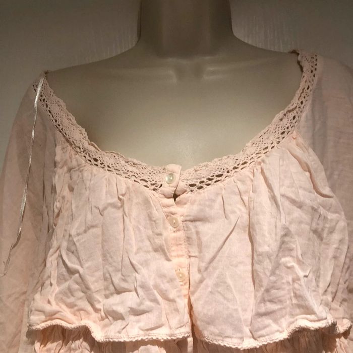Blouse bohème rose à dentelle Naf-Naf taille  36 - photo numéro 3