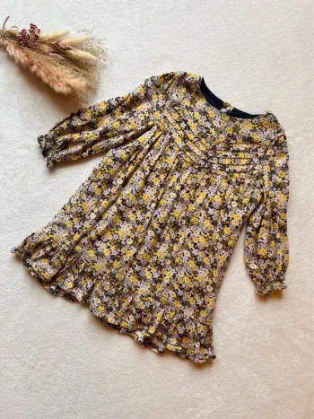 Robe fleurie jaune à manches longues 3 ans - Sergent Major
