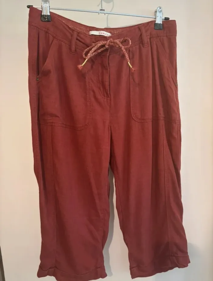 🌺 Pantacourt rouge brique Camaïeu - T38 - photo numéro 4
