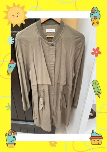 Veste légère longue Camaïeu M 38 kaki
