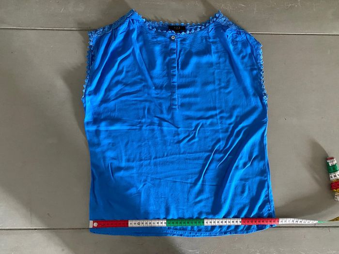 Blouse - tee shirt 123 bleue taille 38 - photo numéro 17