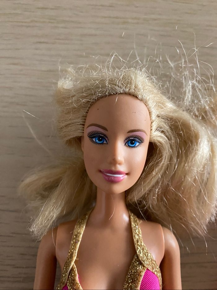 Poupee Barbie Mattel blonde robe rose 1999 2005 accessoires - photo numéro 2