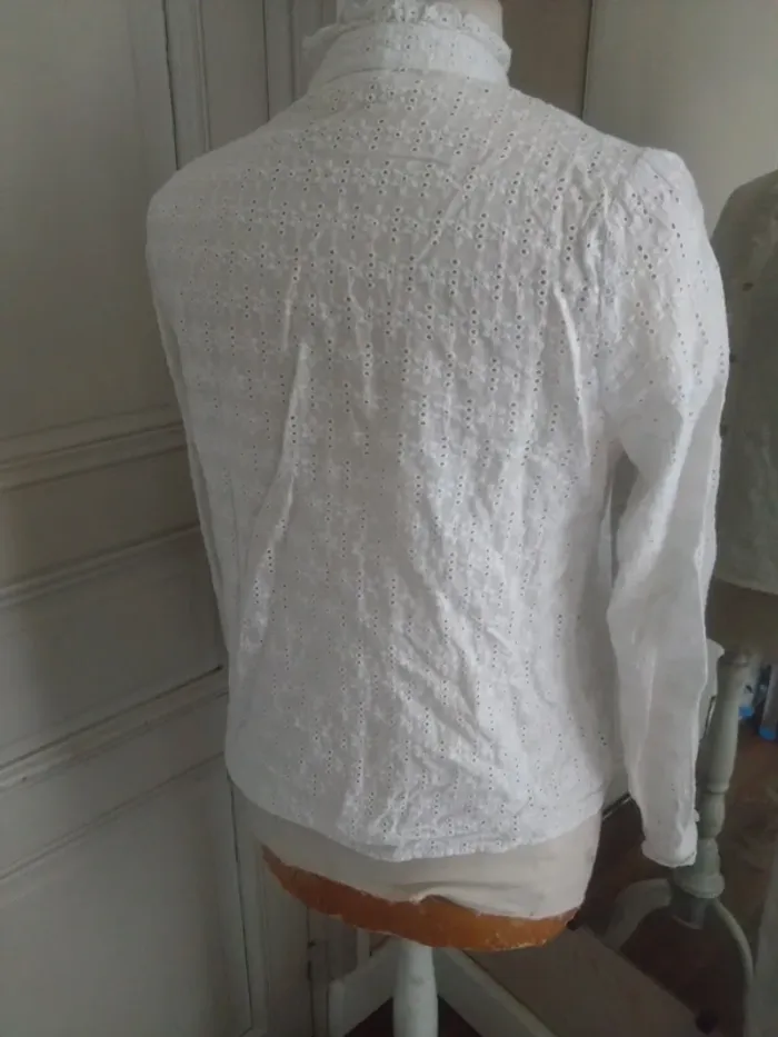 Blouse chemisette blanche stylé rétro Lovie & co t 38 m - photo numéro 8