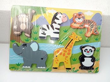Puzzles animaux savane en bois, 6 morceaux dès 18 mois