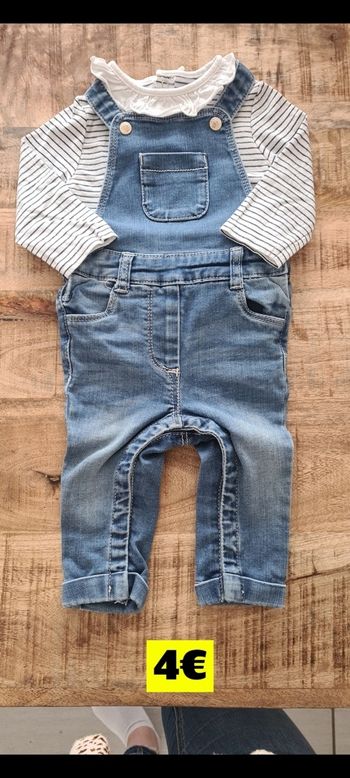 Ensemble blouse, salopette 6 mois