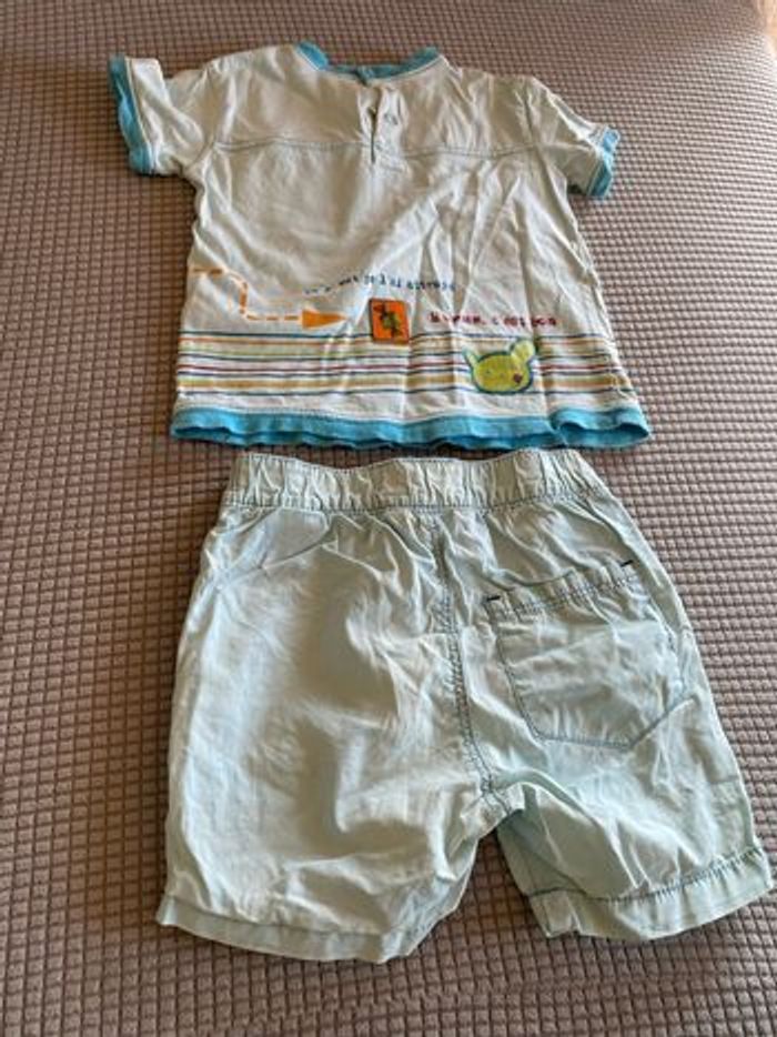 Ensemble polo t-shirt + short 24 mois 2 ans - photo numéro 2